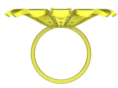 Elegant Sunflower Diamond Cluster Ring for Women 4535 3D print model