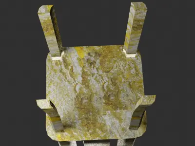 Office chair in stone material Low-poly 3D model