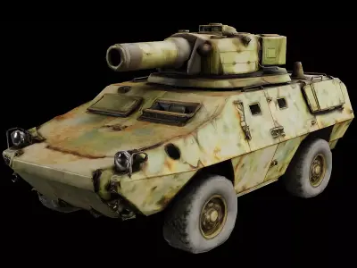 Armored Recon Vehicle Weathered Military APC Game Ready PBR Low-poly 3D model