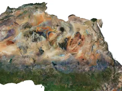3D Relief of Africa Explore its Diverse Terrain 3D model