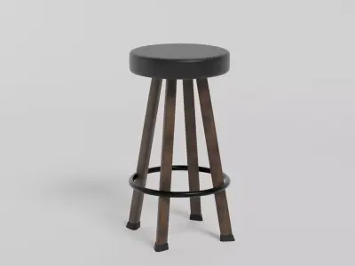 Bar stud high chair 3D model