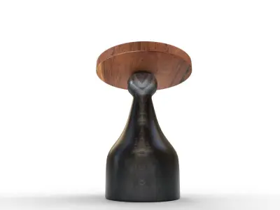 Solid Wood Pedestal End Table 3D model purchase