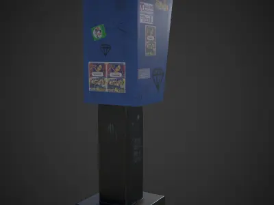 Phonebooth Low-poly 3D model pay phone Low-poly 3D model