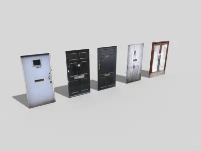 low poly doors pack 2 Low-poly 3D model