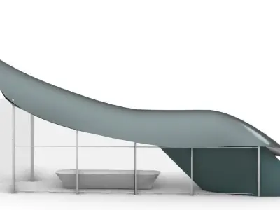 Modern Bus Station 3D model