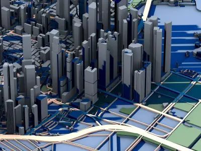 Marina Bay Financial Centre Singapore Skyline Architecture  3D model