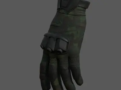 Gloves military combat soldier armor scifi fantasy  Low-poly 3D model