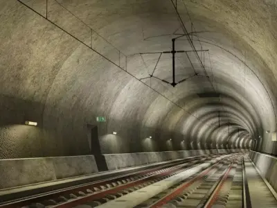 Tileable railway tunnel 3D model