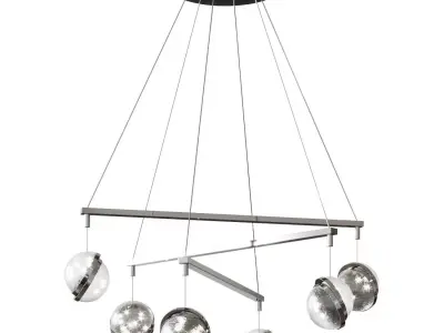 Kovacs Silver Slice 6 Light 30 Wide LED Crystal Chandelier 3D model