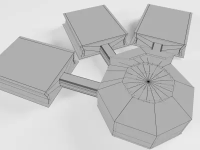 3d Sci-Fi lab Low-poly 3D model