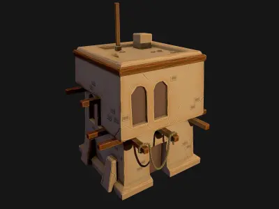 Cartoon Desert House Low-poly 3D model