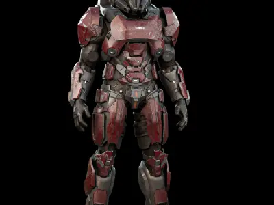 Scifi Red Armor 3D model