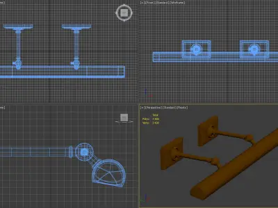 Cabinet Makers Picture Light Low-poly 3D model