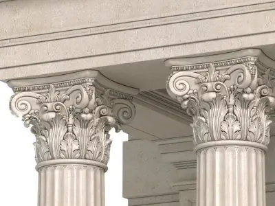 Entrance to the house Classic Porch Entry group 3D model