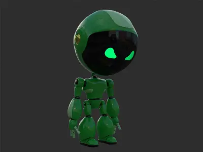Robot rigged with 3Ds max Biped Low-poly 3D model