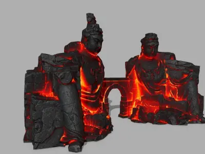 rocks buddha healgate  Low-poly 3D model