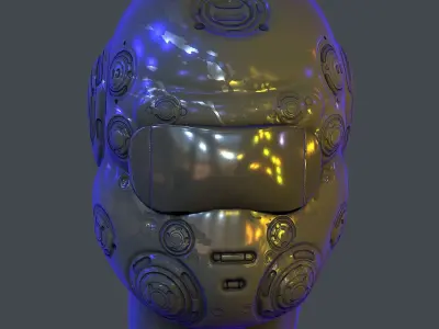 Gas mask helmet scifi Low-poly character art game space Low-poly Low-poly 3D model get