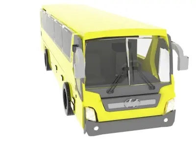 Yellow Bus 3D model