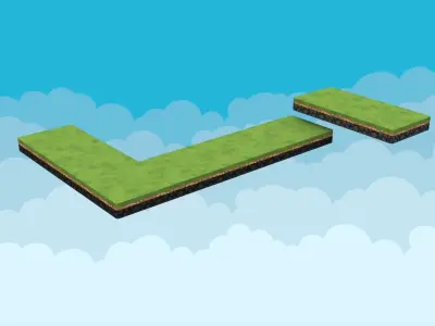 Stylized Modular Platform Pack Low-poly 3D model