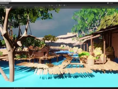anime market project made with blender 3D model