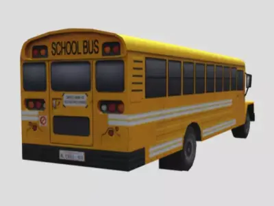 School Bus Model Low-poly 3D model