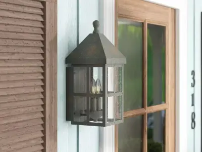 Weathersby Seeded Glass Outdoor Wall Lantern - 2 Colour 3D model