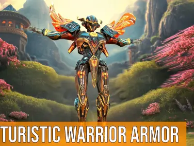 Futuristic Warrior Armor model pack Low-poly 3D model