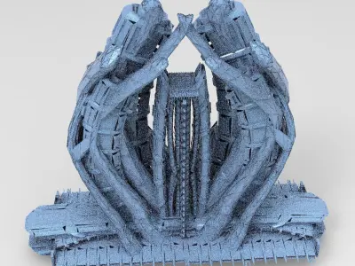 Sci fi eclipse monolith Tower collection  3D model