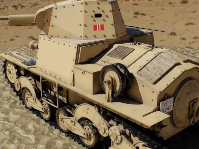 Carro Armato L6 40 Low-poly 3D model