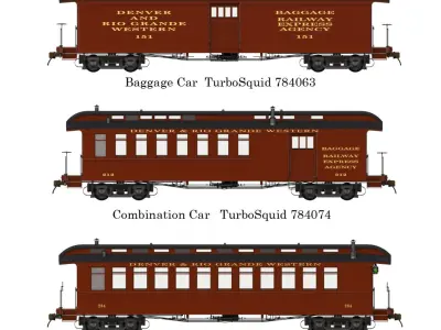  Railroad Passenger Car (Coach); "D&amp;RG Narrow Gauge", circa 1885-1935 