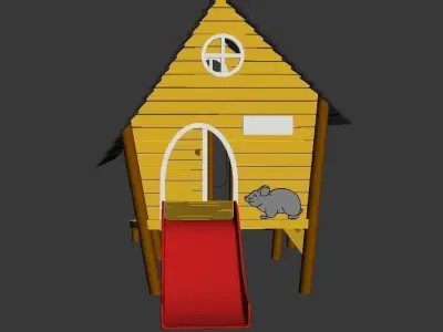 children basin wooden playhouse 3d model 3D model