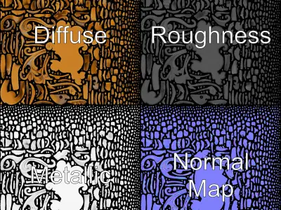 Ornate Door Knocker Model Pack Low-poly 3D model