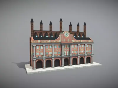 Rostock Town Hall Low-poly 3D model