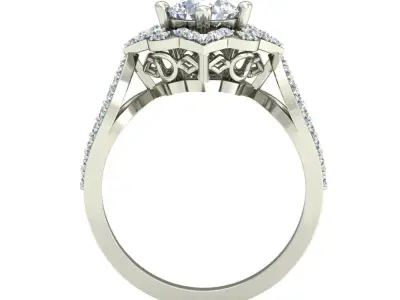 Women Wedding Engagement Twisted  Ring 3D print model