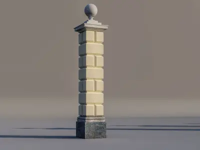 classic fence PIERS FOR GATES 3D model get