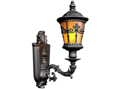 Outdoor forged classic wall lamp lantern sconce streetlight 3D model purchase