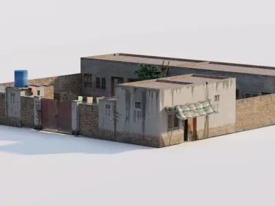 Joint Family Houses Low-poly 3D model