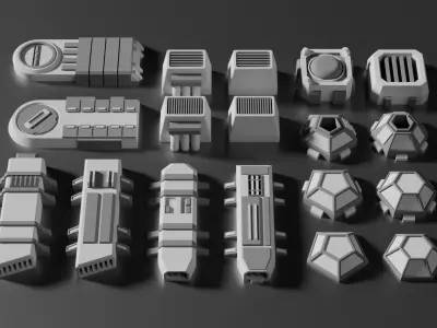 Sci-Fi Greebles Pack 3 3D model