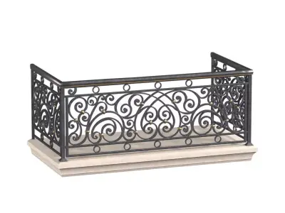 Classic balcony Forged Fence 3D model