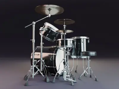 Drum Set Low-poly 3D model