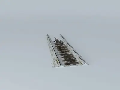 Eco Rail SnowTrack Straight Old Steam Days Free 3D model