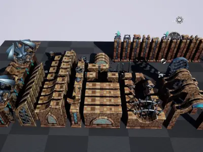 Fantasy cemetery Low-poly 3D model