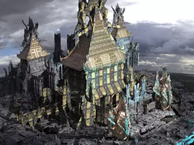 Sci-Fi City dystopia Rule city Statues 10  3D model