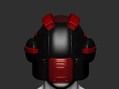 gas mask helmet scifi high poly sculpt 3d printable  3D model 4
