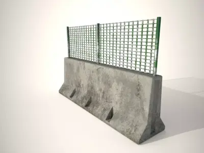 Concrete Barricade  Low-poly 3D model