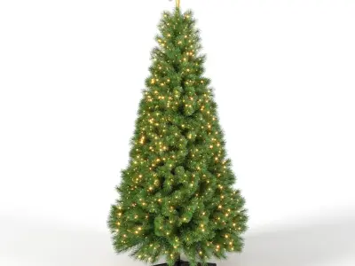 Christmas Tree with Animated Lights - 9 feet 3D model