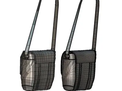 Cartoon High Poly Subdivision Bag Blue Low-poly 3D model