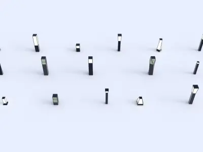 Garden Light Pack  Low-poly 3D model