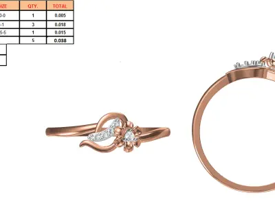 Light Weight Wedding Engagement Women Ring STL JCD Details 3D print model