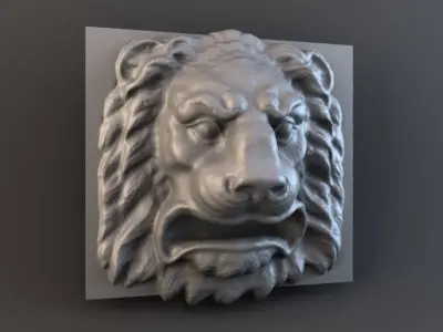 Lion Head Mailbox 3D model